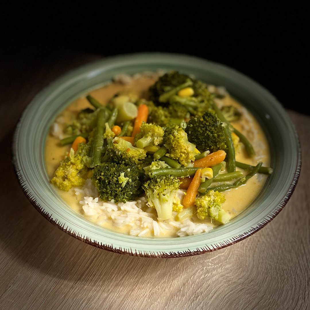 Thaigemüse auf Reis